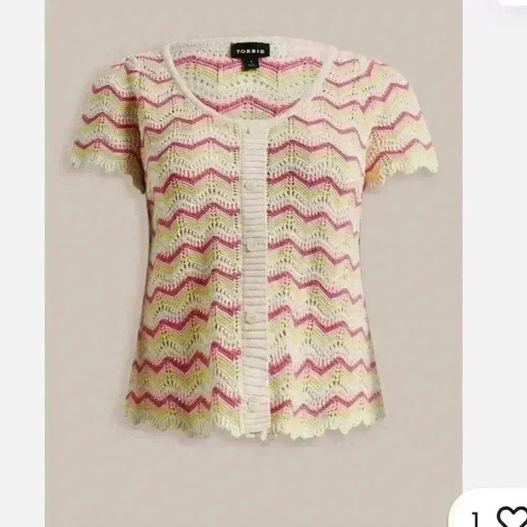 NWT Torrid Pointelle Cotton Cardigan Sweater - Picture 4 of 9